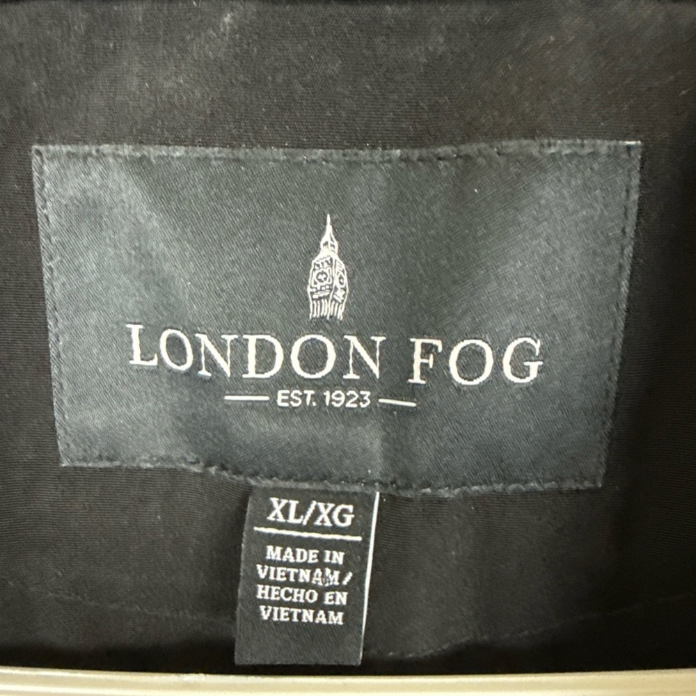 London Fog Black Trench Coat Classic Style - Picture 6 of 8